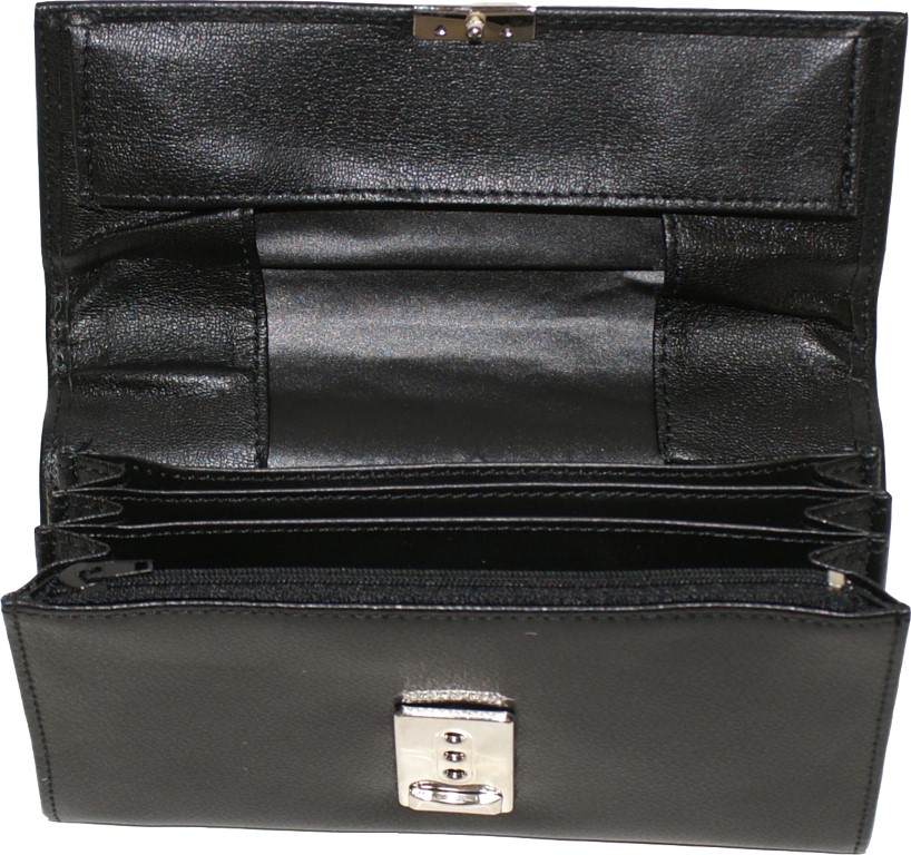 Geldscheintasche Leder schwarz