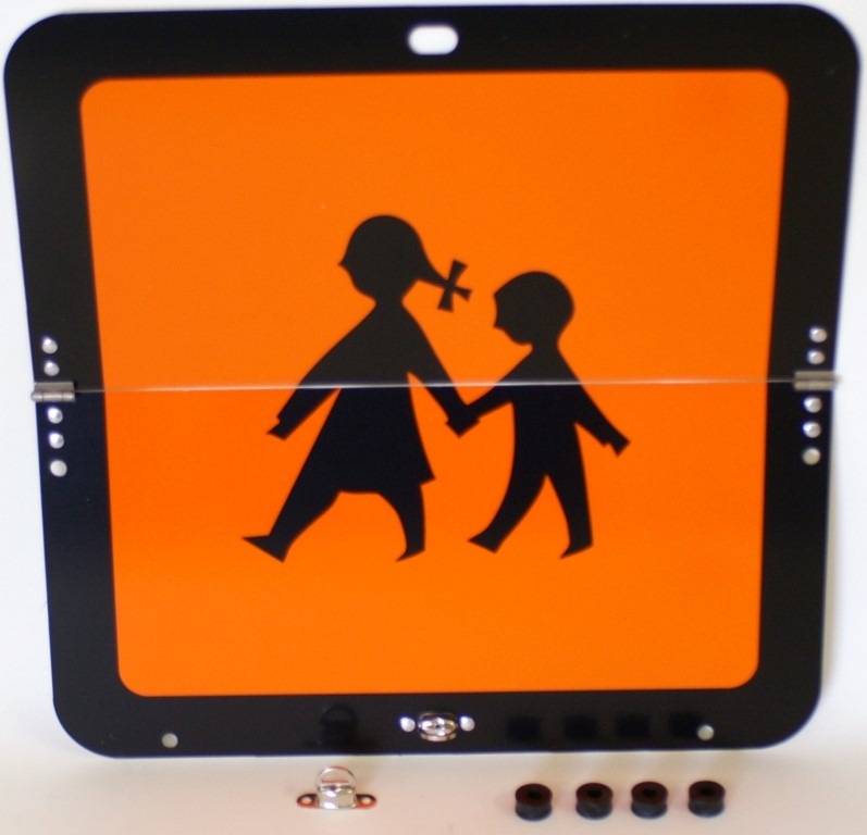 Schulbus-Schild 40x40 cm Alu-klappbar