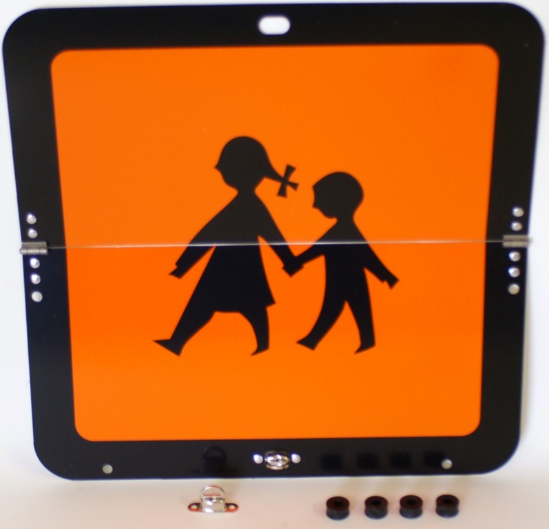Schulbus-Schild 60x60 cm Alu-klappbar