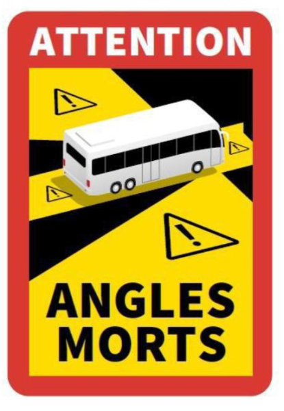 Hinweisschild - Toter Winkel - Bus Frankreich