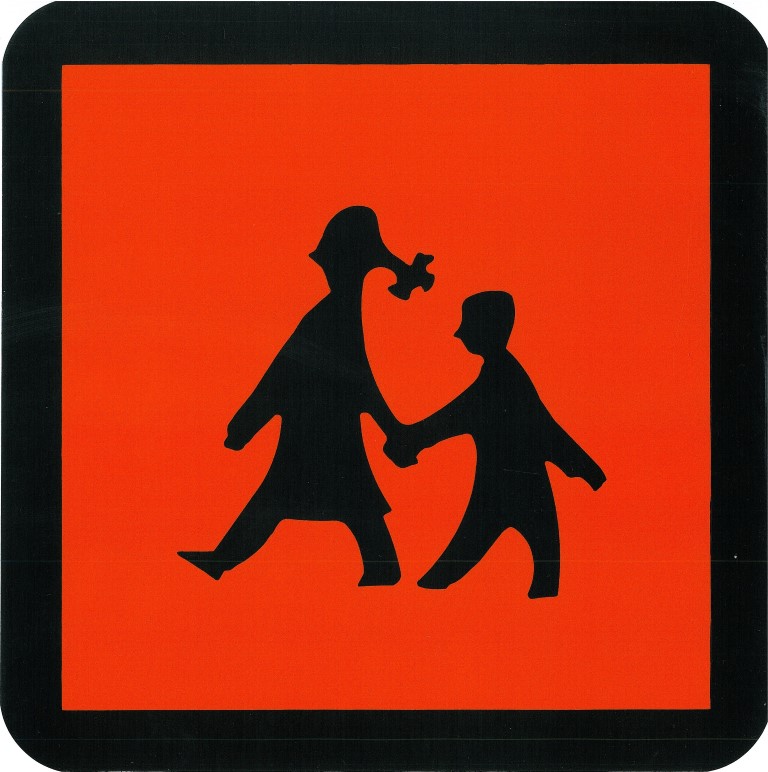 Schulbus-Schild 25x25 cm Magnetfolie